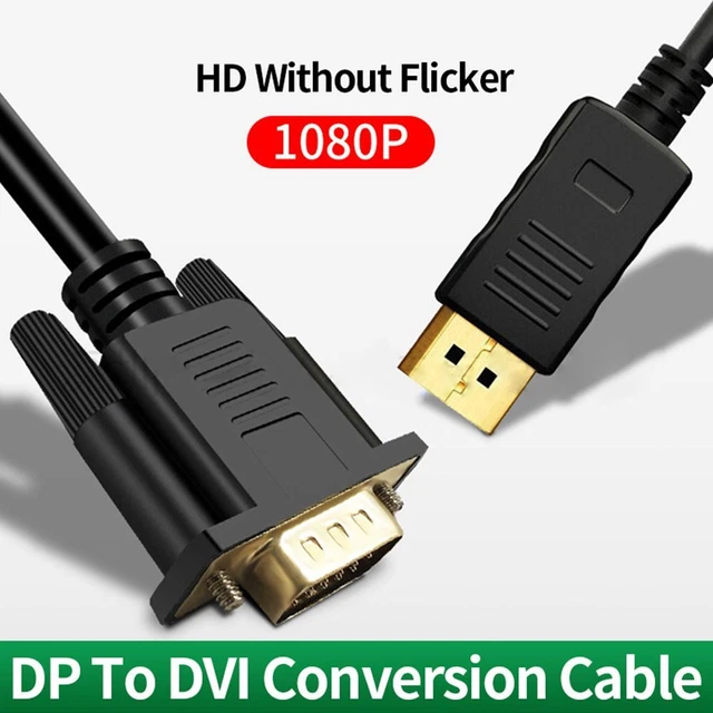 Compteur DP à DVI convertisseur Adaptateur DP à DVI 24 + 1 Câble DisplayPort
