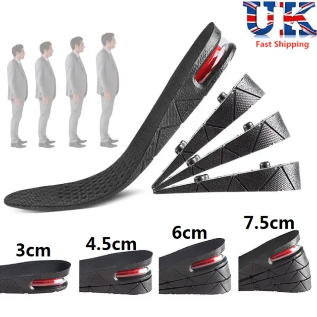 3cm 4.5cm 6cm 7.5cm Unisex Shoe Lift Height Increase Heel Insoles Insert Taller