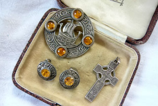 Vintage Jewellery Scottish/Celtic Brooch Earrings Pendant