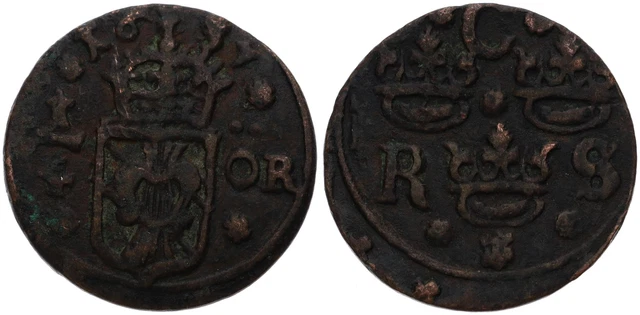 Schweden - Sweden 1/4 Öre 1637 Kupfer, 12.9g, ø 29.5mm KM# 160