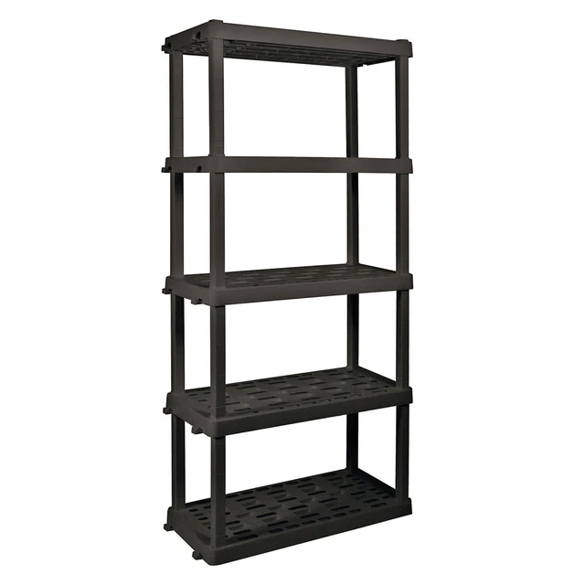 74" 5 Tier Plastic Garage Shelves Storage Shelving Unit 750 Lbs Capacity Racks