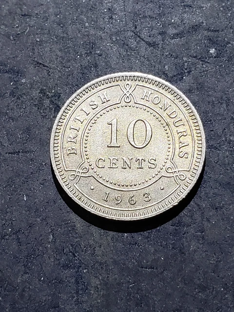 1963 British Honduras Unc 10 Cents Coin  Km#32