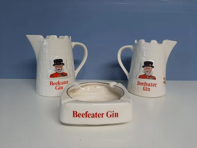 Beefeater Gin Pitchers And Ash Tray Lot