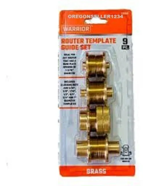 Brass Router Template Guide 9pc kit rep Porter Cable 42024 42027 42033 -  SE3008