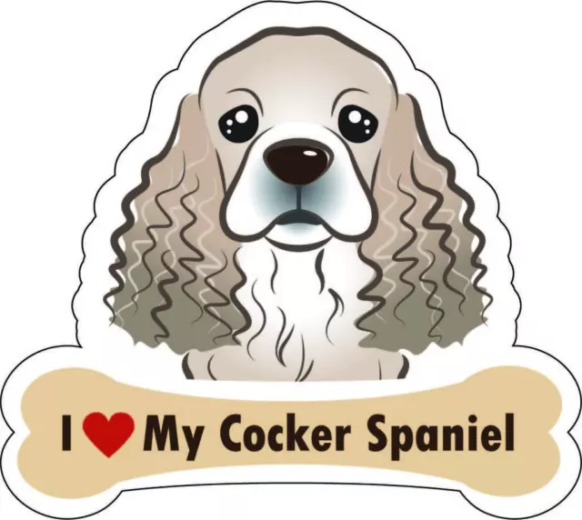 Dog Bone Magnet I Love My Cocker Spaniel Car Sign Puppy Decal Buy2 Get 3rd Free