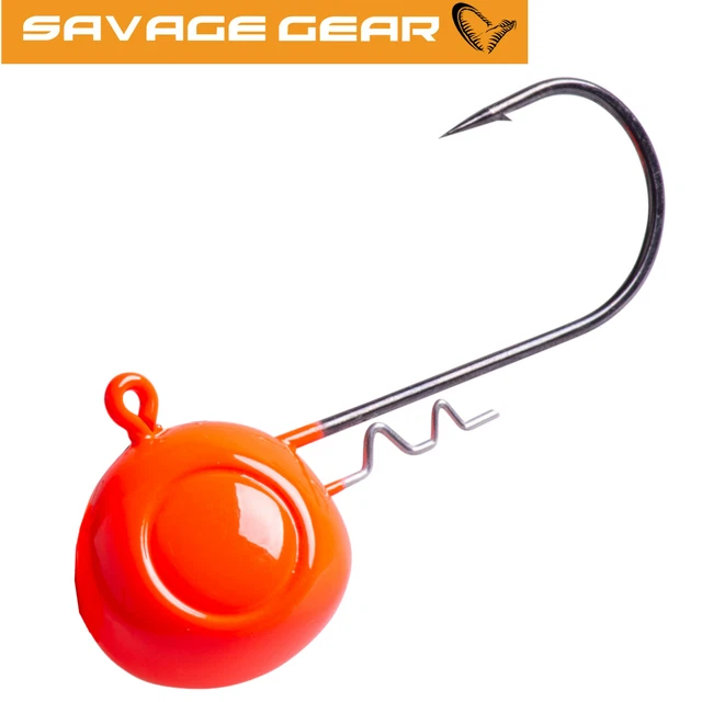 Savage Gear Rattle Jig Head rot UV - Jigkopf mit Rassel, Jighaken, Angelhaken
