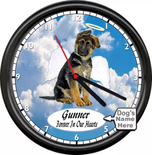 Personalized  German Shepherd Angel Memory Name Gift Dog Lover Sign Wall Clock