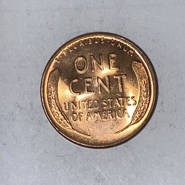 RED BU 1957-D LINCOLN WHEAT PENNY Denver Mint Uncirculated Cent USA 1c 2
