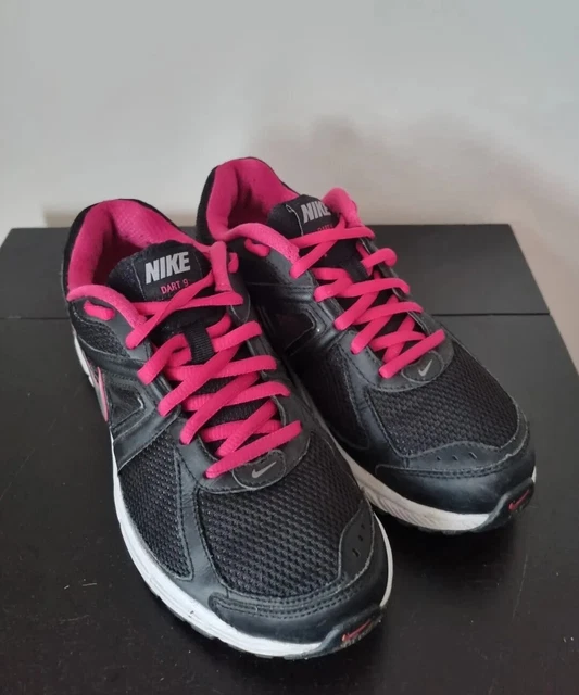 NIKE DART 9 White Grey Blue Pink Retro Look Running Trainers Size