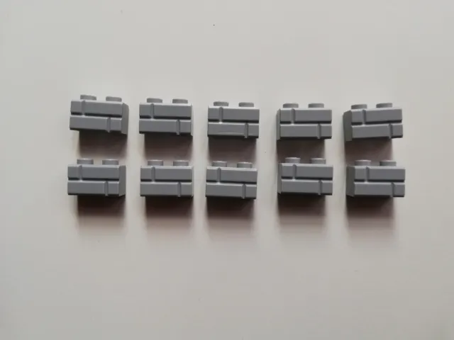 10x LEGO RICAMBIO ORIGINALE 6000066/98283 Profile Brick 1x2 Medium Stone Grey #3
