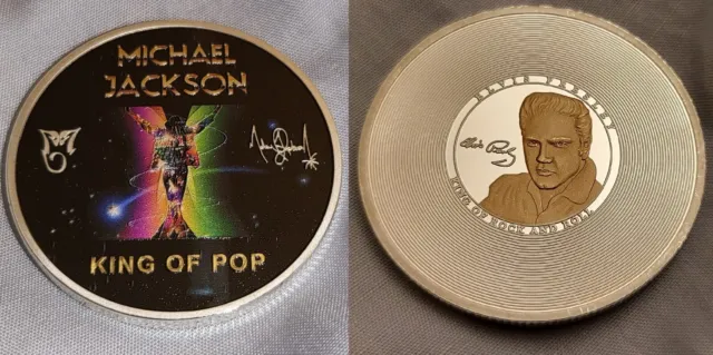 MICHAEL　LP　JACKSON　ELVIS　Signed　of　Gold　UK　Silver　Coin　King　Pop　Rock　n　Roll　Music　£2.02　PicClick