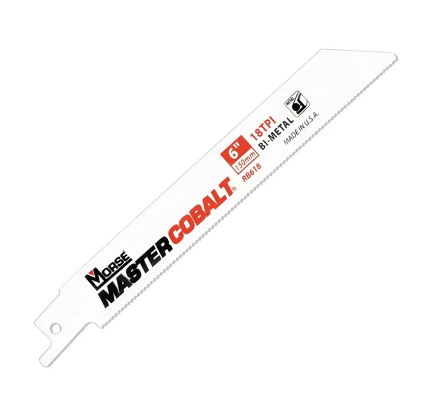 MORSE Master Cobalt Reciprocating Saw Blade 6" x 3/4" 18 TPI RB618T50 (25 Pack)