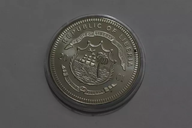 🧭 🇱🇷 Liberia 5 Dollars 2001 European Currency B68 Xf50 3