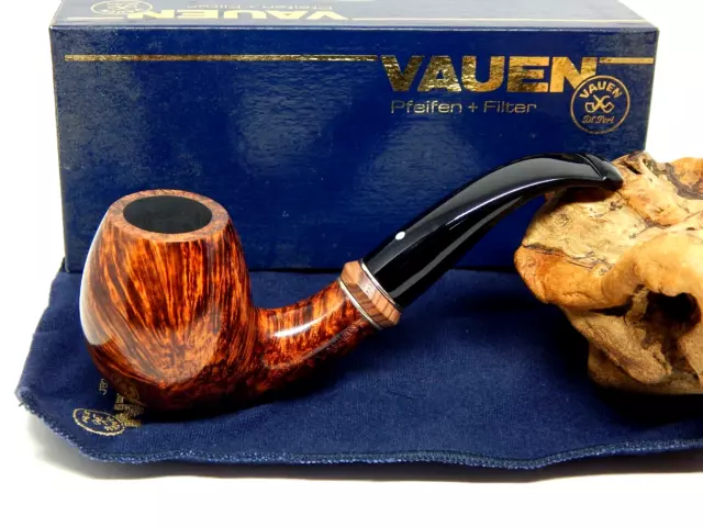 Vauen Unsmoked "Kingwood" 073 Bent Swan Neck Egg Estate Pipe Complete