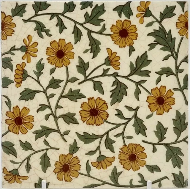 Victorian Minton Flower Carpet Tile 1890s Rare