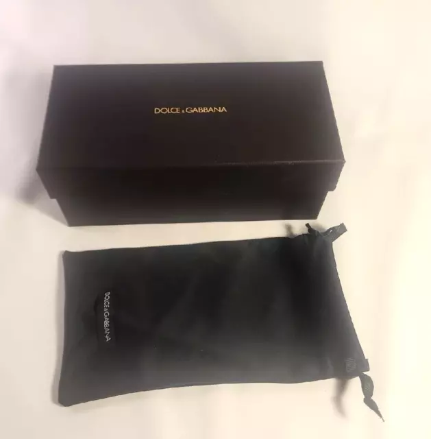 Dolce & Gabbana Eyeglass Sunglass Black Gift Box & Cleaning Cloth Drawstring Bag