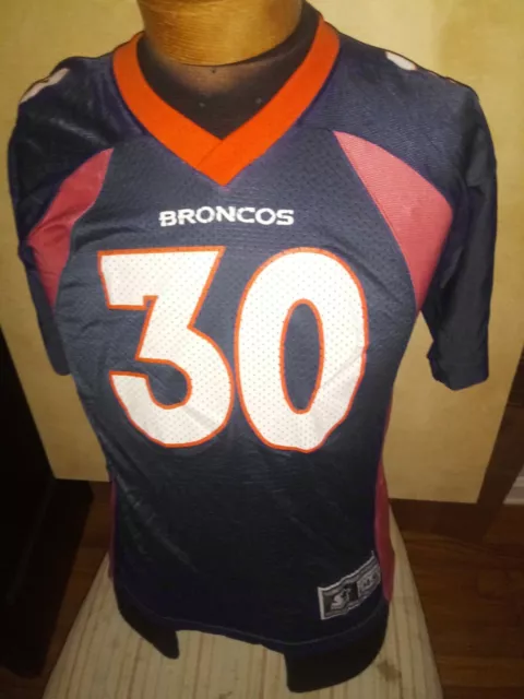 Vintage Terrell Davis #30 Denver Broncos Blue Youth L Football Jersey 1995