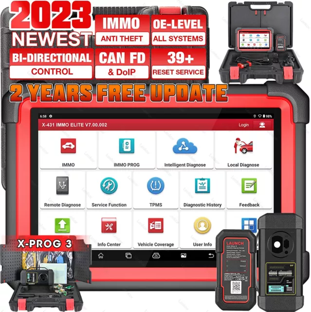 2024 LAUNCH X431 IMMO Elite Auto Programmation clé OBD2 Diagnostic Tous systèmes 2