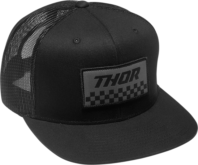 Thor 22 Checker Hat Hat Snapback Snap Back Cap Lid Black/Charcoal
