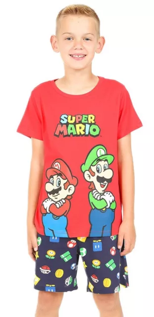 Nintendo Super Mario Et Luigi Garçons Filles Short Pyjama, Jeux Joueur Pyjamas