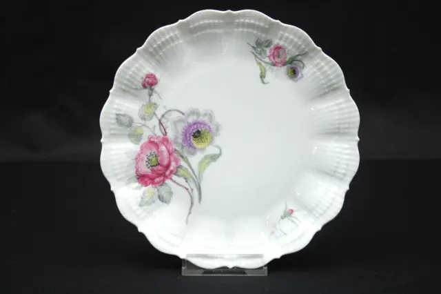 Giraud Limoges France Sauviat Kuchenteller weiß Blumendekor Porzellan ∅ 18 cm