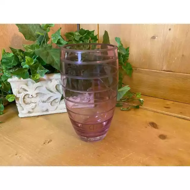 Vintage Large Pink Striped Swirl Glass Vase | Teleflora Gift  | Cottagecore