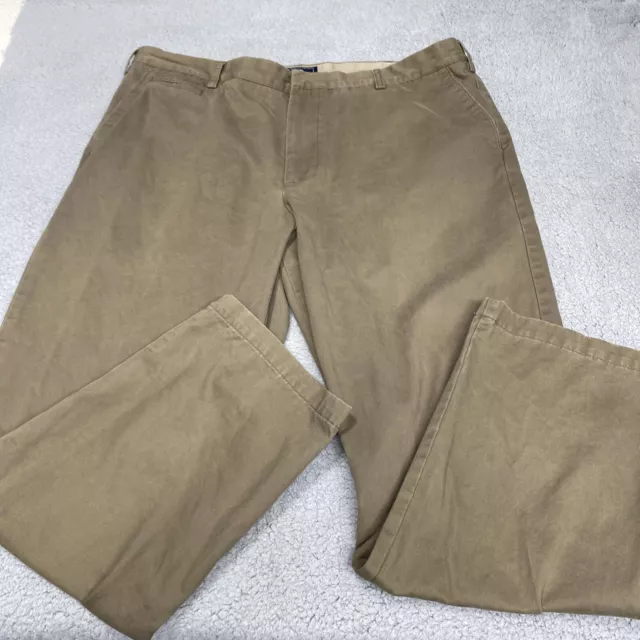 Dockers Mens D4 Pants 40X30 Relaxed Fit Dark Tan Khaki Flat Front Chino