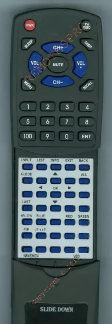 Replacement Remote for VIZIO VUR10, SV472XVT, XVT323SV, SV422XVT