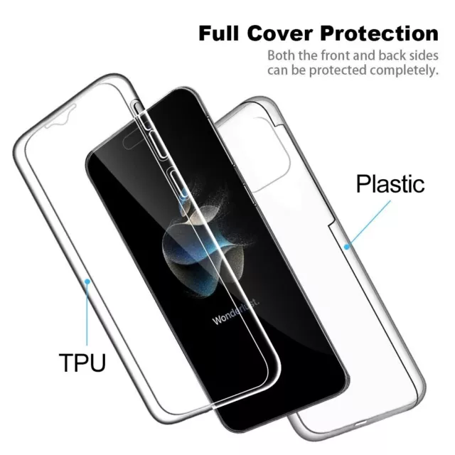 360° Full Body Case For iPhone 15Pro Max 15Pro 15Plus Silicone TPU Clear Cover 3