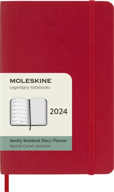 Moleskine Weekly Agenda with Space for Notes 12 Months 2024, Agenda 2024, Size P