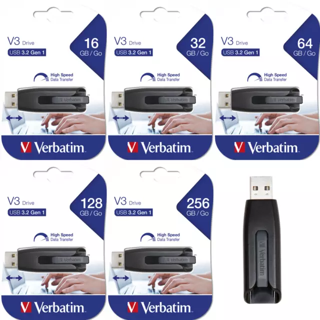 Verbatim V3 USB-Stick 3.2 Store n Go Speicherstick 16GB 32GB 64GB 128GB 256G