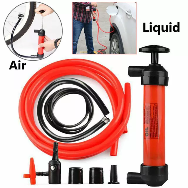 Manual Oil Liquid Syphon Petrol Siphon Hose Car Bleeder Fuel Transfer Pump Hand