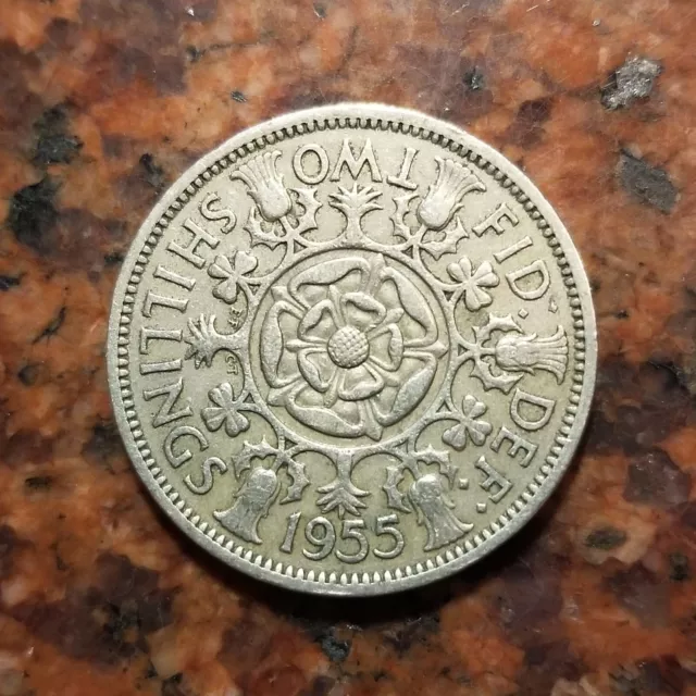 1955 Great Britain Two Shillings Coin - #B1897