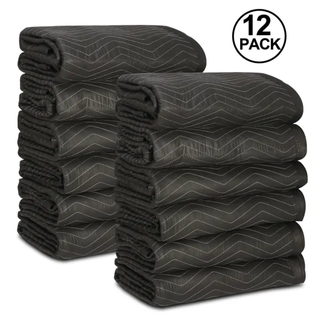 Moving Blankets 72"x80"(65lb/dz) 12Pack Furniture Shipping Packing Blankets Pads