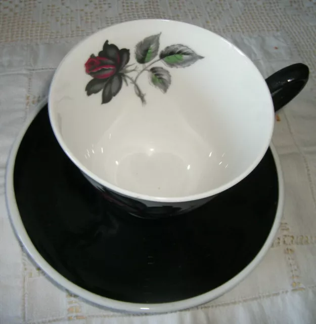 Royal Albert Masquerade Tea Cup & Saucer *Two Available*  Goth Black & White 2