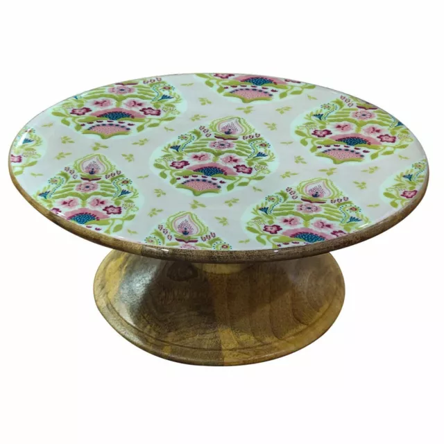 Soporte de Tarta Estampado Madera Redonda Pastel Corte para Multiuso Fuente C4