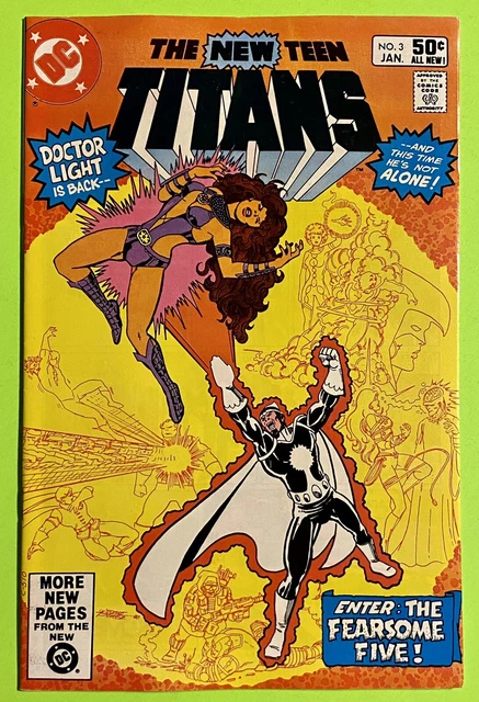 New Teen Titans (1981) #3 George Perez, Origin Starfire, 1st Fearsome Five F/VF