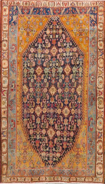 Antique Vegetable Dye Kashkoolii Area Rug 5x8 Wool Hand-knotted Tribal Carpet