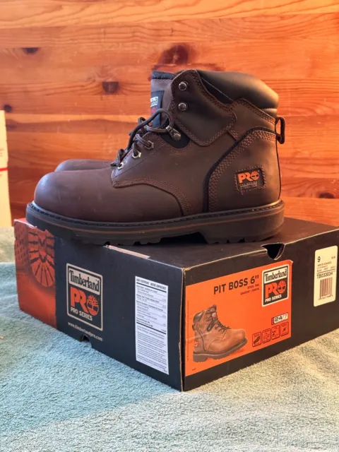 Timberland Pro Series Pit Boss 6" Men's Size 9M Steel Toe Work Boots New in Box