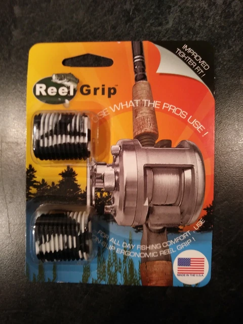 Reel Grip Rubber Handle Cover "Black And White" Baitcaster Or Spinning