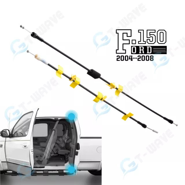 Rear Side Upper&Lower Door Latch Release Cable for 04-08 Ford F-150 Extended Cab