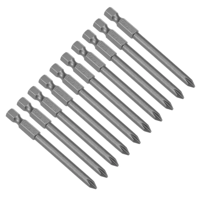 10pcs 75mm 1/4 Inch Hex Shank 5PH1 Magnetic Phillips Head Screwdriver Bit S2