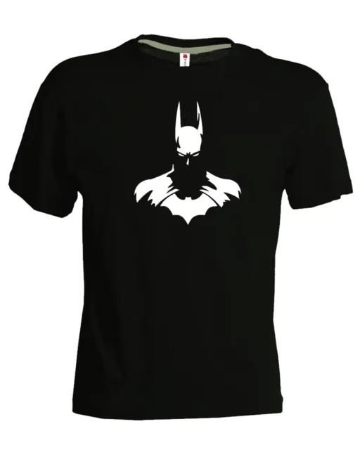 T-shirt BATMAN supereroi film cartoon maglietta cotone nera bambino bimbo