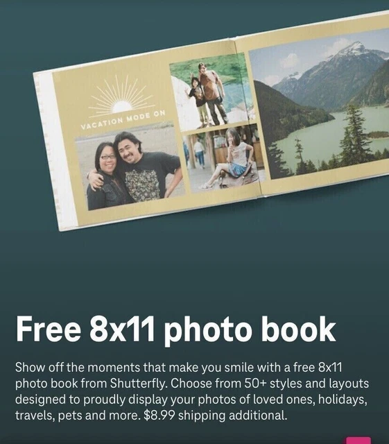 Shutterfly 8 X 11 Photo Book $8.99 Shipping Exp. 10.1.23 QUICK DELIVERY