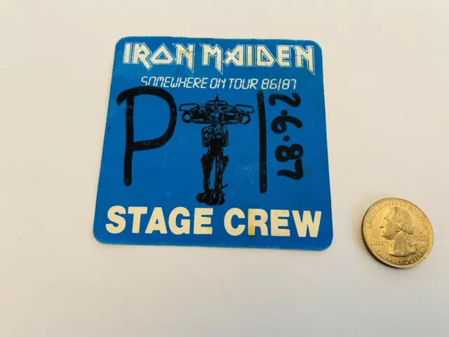 Iron Maiden Rare Derek Riggs 1986/87 Somewhere on Tour Eddie Back Stage Pass