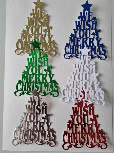 6 Great Trees with We Wish you a Merry Christmas Die Cuts/Card Toppers(set 1)