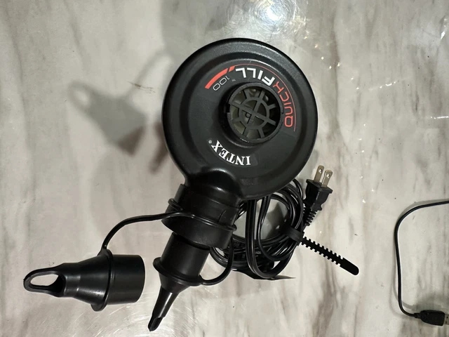Pompa Elettrica Intex Quick-Fill AC 110-120V - Flusso Aria 21.2 CFM, 3 Ugelli, Per Gonfiabili