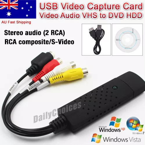USB 2.0 Audio Video VHS VCR to DVD Converter Scart Capture Card Digital  Adapter