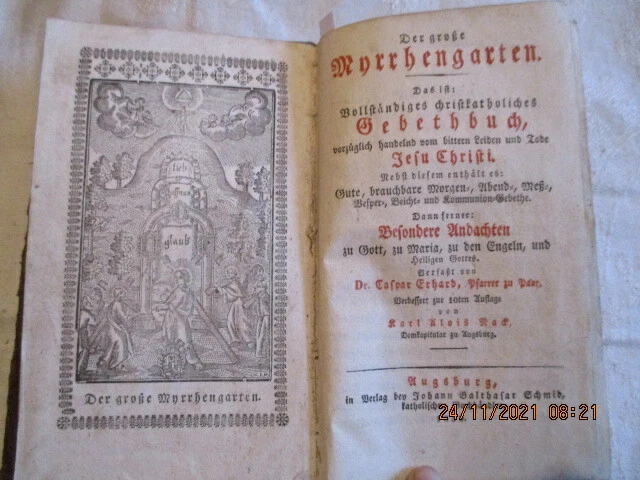 Der große Myrrhengarten, Gebetbuch mit Kupferstichen 1839 in Leder (R1/3)
