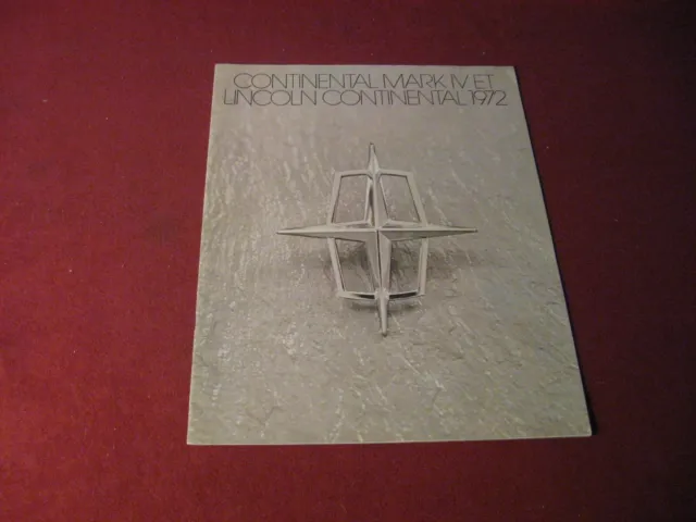1972 Lincoln Canada French Large Prestige Sales Brochure Catalog Booklet